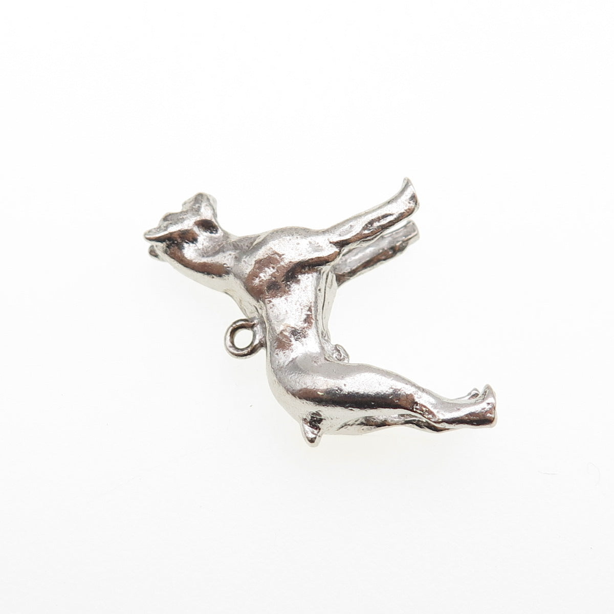 925 Sterling Silver Vintage Pit Bull Dog Mini 3D Charm Pendant