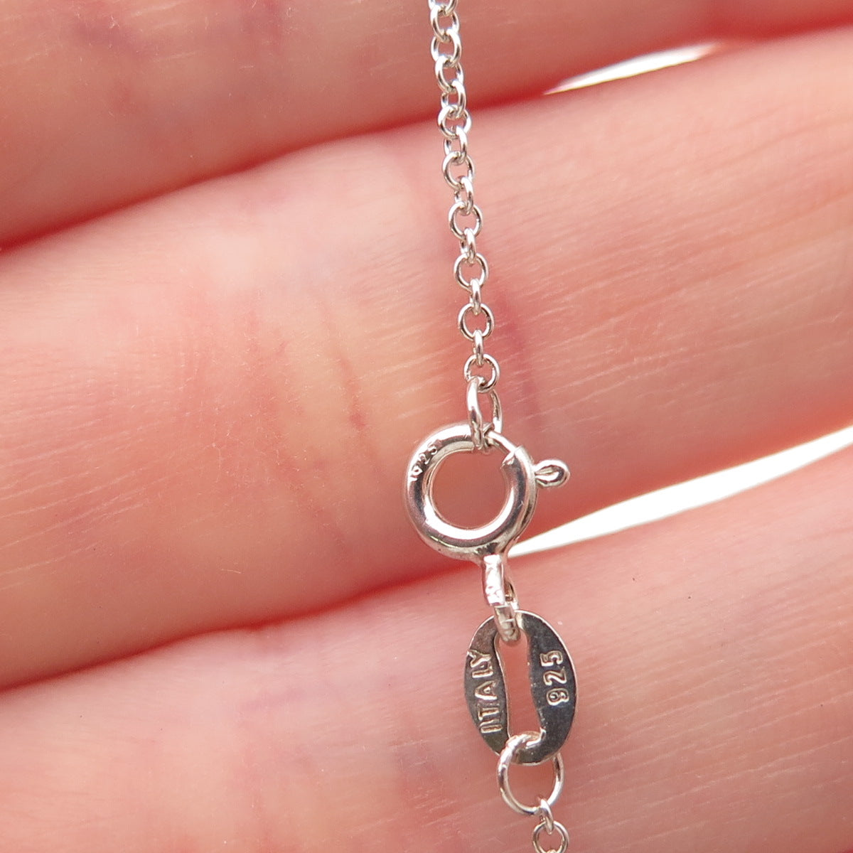 925 Sterling Silver Real Blue Topaz & Sapphire Cable Chain Necklace 18"