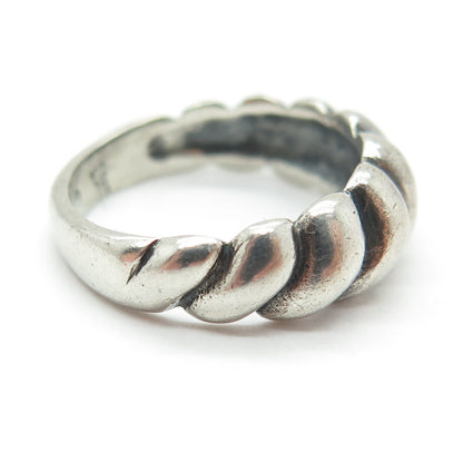 JAMES AVERY 925 Sterling Silver Vintage Ribbed Oxidized Ring Size 7.75