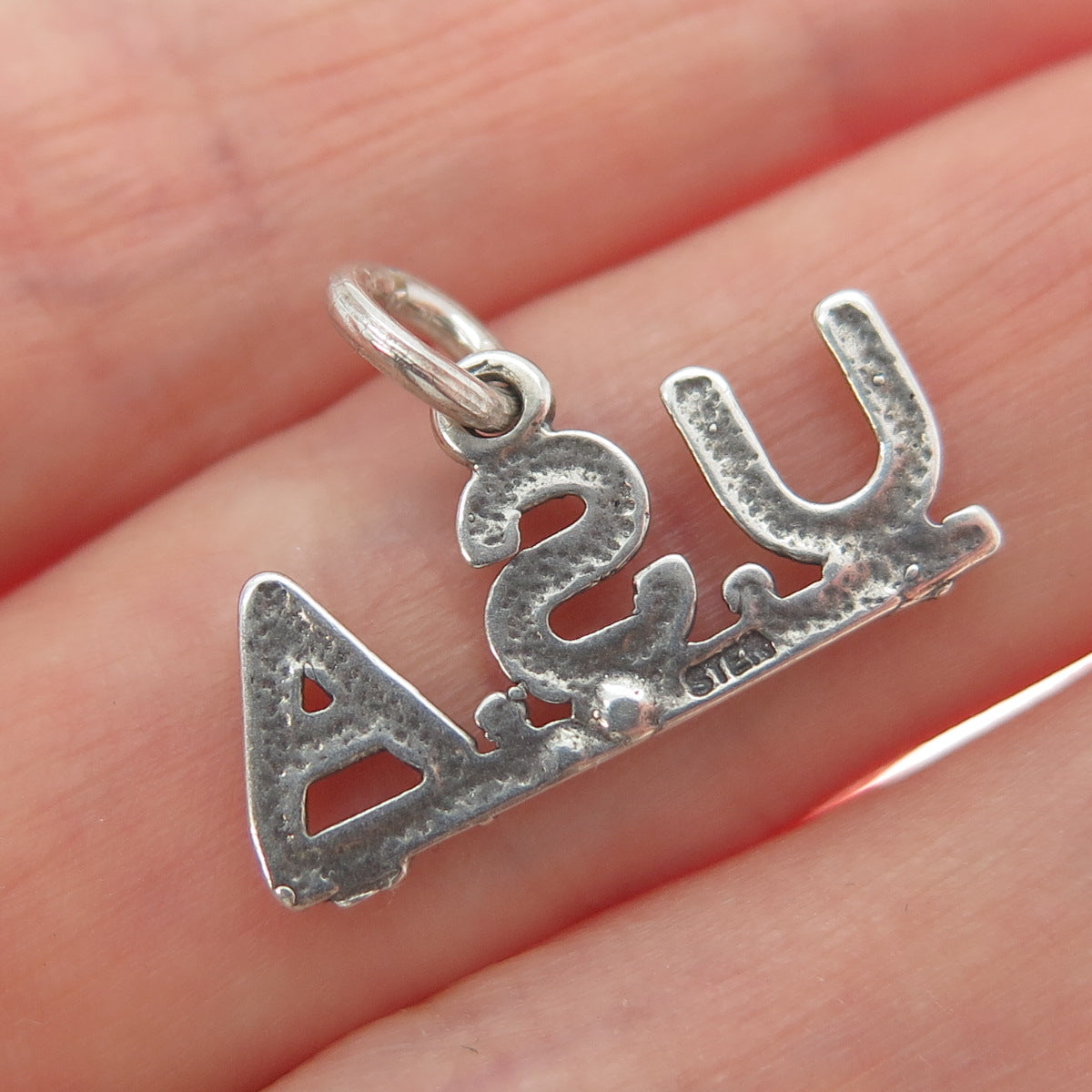 925 Sterling Silver Vintage USA Oxidized Minimalist Charm Pendant