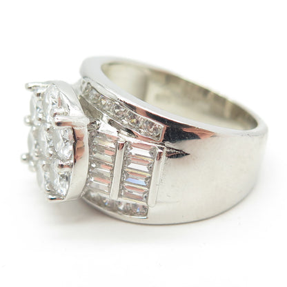 925 Sterling Silver Multi-C Z Ring Size 8.25