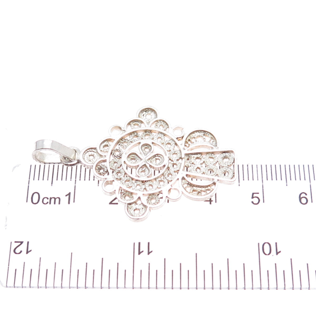 925 Sterling Silver Vintage Cross Filigree Charm Pendant