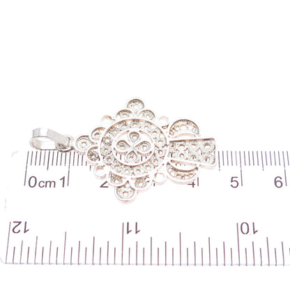 925 Sterling Silver Vintage Cross Filigree Charm Pendant