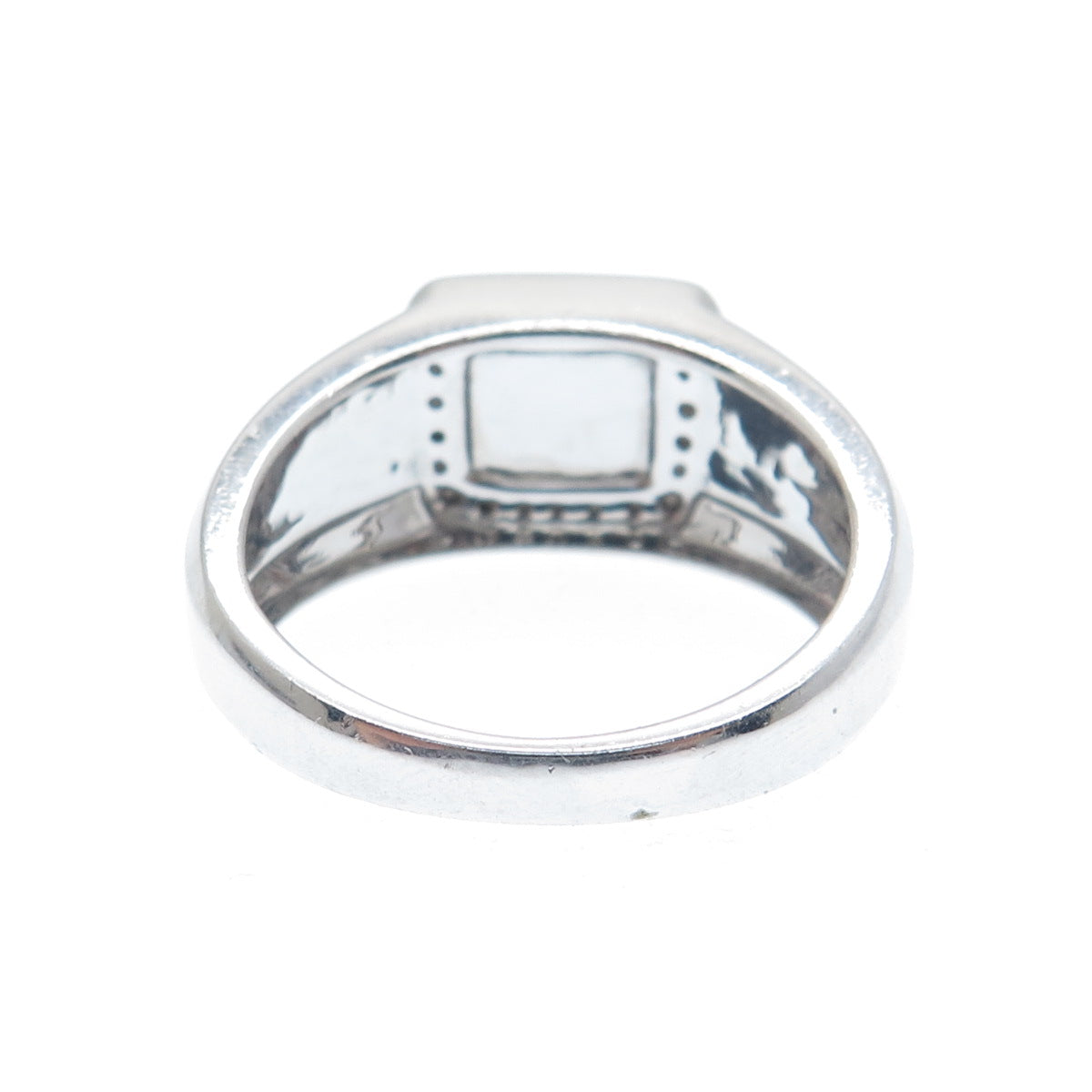925 Sterling Silver Black Rhodium Round-Cut C Z Woven Ring Size 10