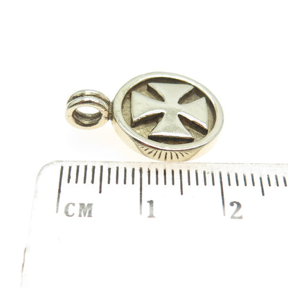 MIXALAE 925 Sterling Silver Gold Plated Vintage Maltese Cross Minimalist Pendant