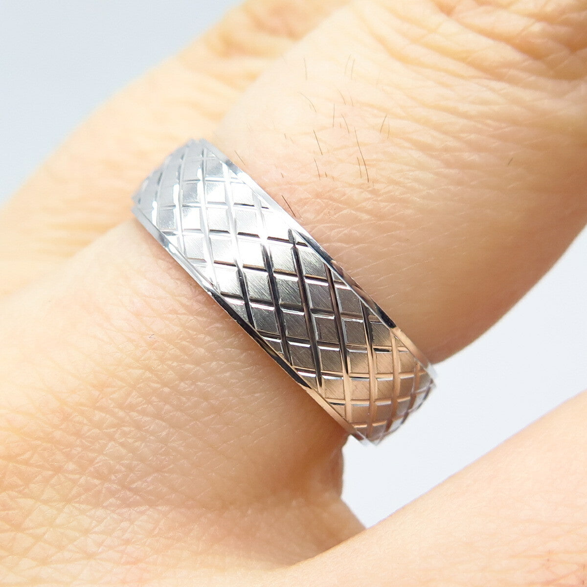 925 Sterling Silver Cage Band Ring Size 6.75