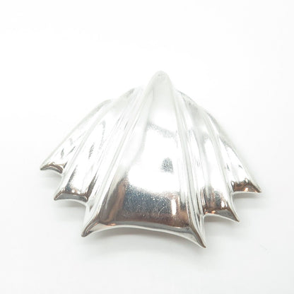925 Sterling Silver Vintage Ribbed Pin Brooch