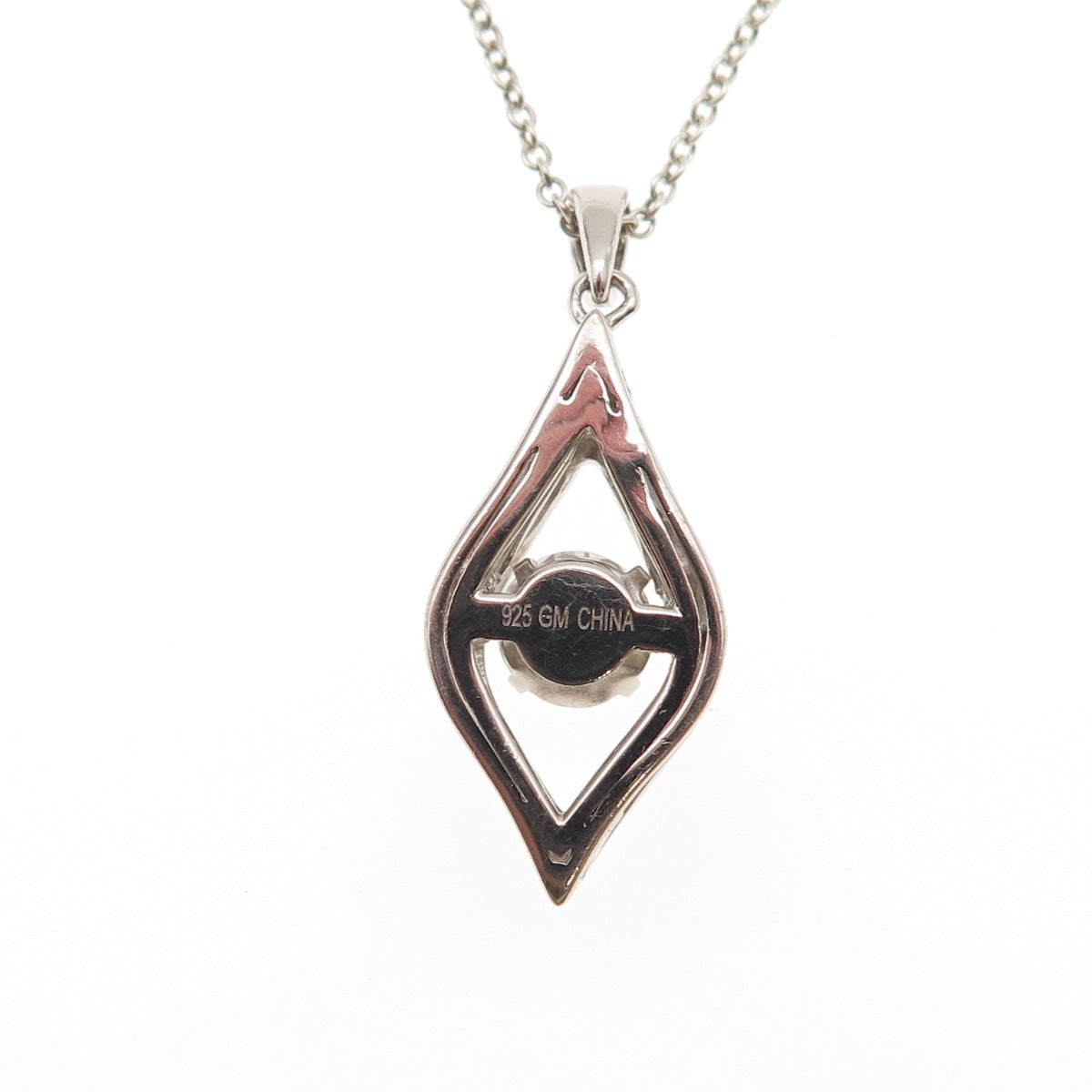 925 Sterling Silver Round-Cut C Z Petal Cable Chain Necklace 18"