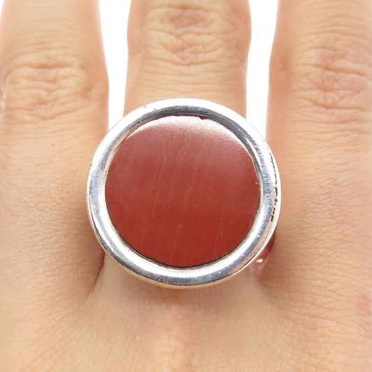 ROBERT LEE MORIS 925 Sterling Silver Vintage Red Jasper Gem Ring Size 9.25