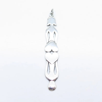 925 Sterling Silver Vintage Girl & Boy Love Pendant