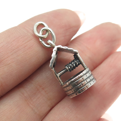 DANECRAFT 925 Sterling Silver Antique Water Well 3D Charm Pendant