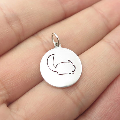 925 Sterling Silver USA Two In Town Squirrel Charm Pendant