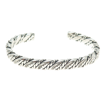 Old Pawn 925 Sterling Silver Southwestern Native Symbol Adjustable Bracelet 6.5"