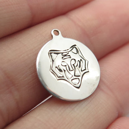 925 Sterling Silver USA Two In Town Tiger Charm Pendant
