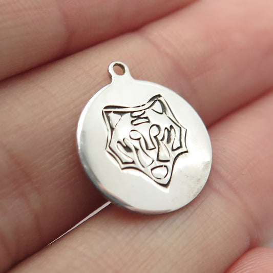 925 Sterling Silver USA Two In Town Tiger Charm Pendant