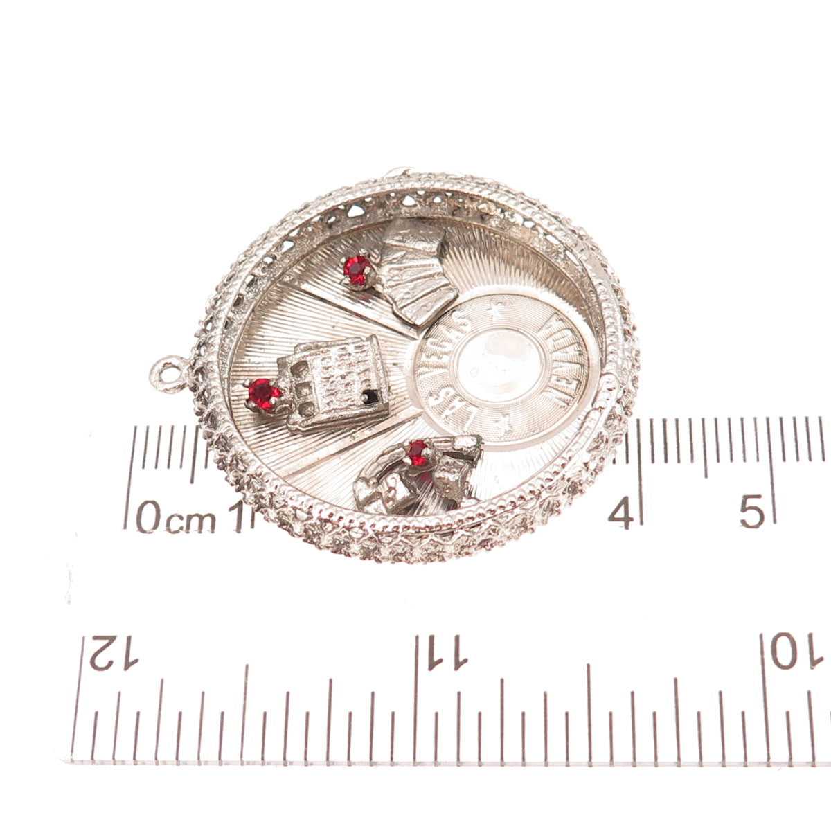 Art's Elegance 925 Sterling Silver Vintage Rhinestone Las Vegas Casino Pendant