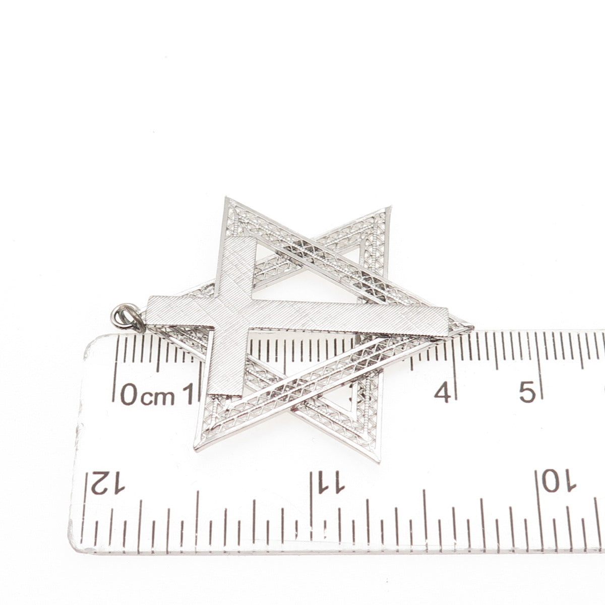 925 Sterling Silver Vintage Cross Star of David Judaica Charm Pendant