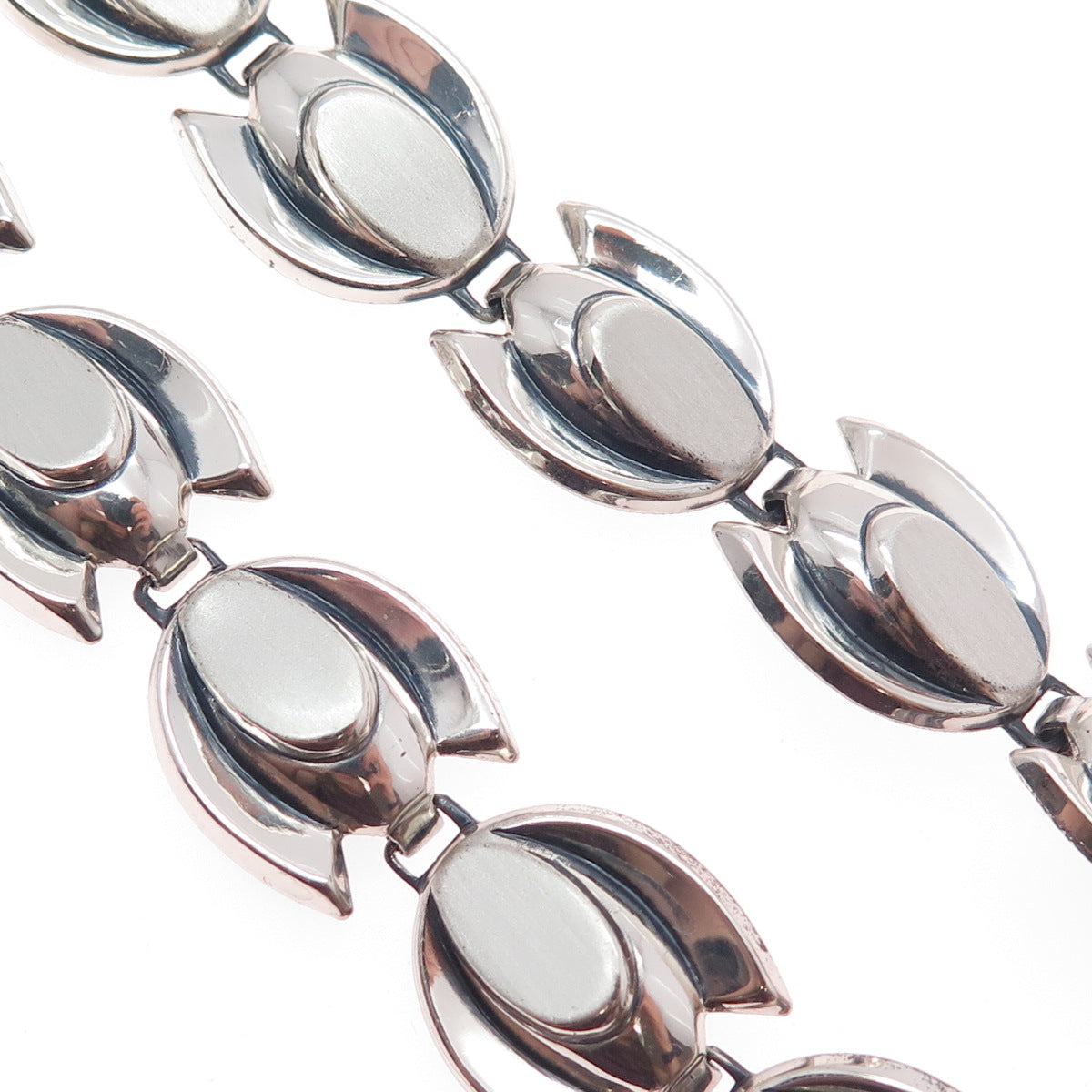 RENOIR SAUTEUR 925 Sterling Vintage Modernist Tulip Flower Chain Necklace 18"