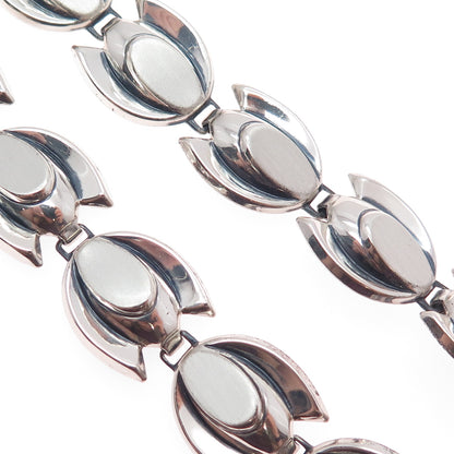 RENOIR SAUTEUR 925 Sterling Vintage Modernist Tulip Flower Chain Necklace 18"