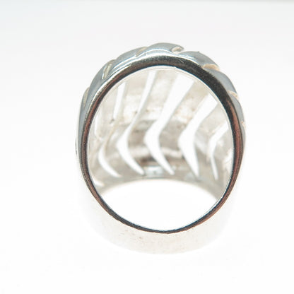 925 Sterling Silver Vintage Modernist Wavy Ring Size 6.25