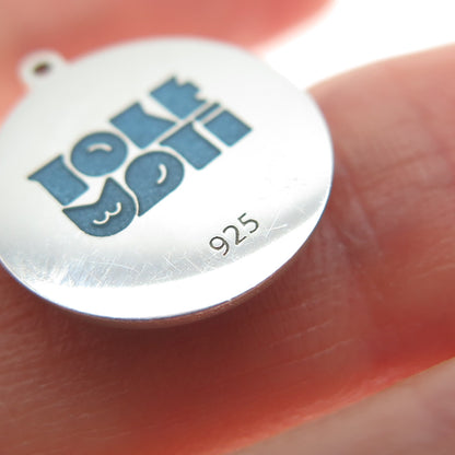 TOKEMOTI 925 Sterling Silver Blue Enamel Pisces Zodiac Minimalist Charm Pendant