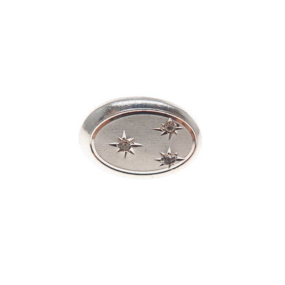 925 Sterling Silver Vintage Rhinestone Tie Tack / Lapel Pin