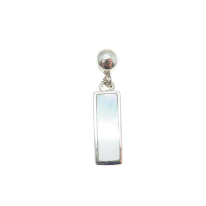 CHARLES WINSTON 925 Sterling Silver Vintage Real MOP Bar Charm Pendant