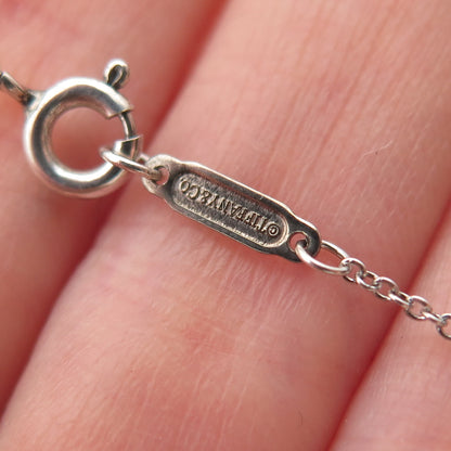 TIFFANY & CO. 925 Sterling Silver Vintage Twisted Knot Cable Chain Necklace 16"