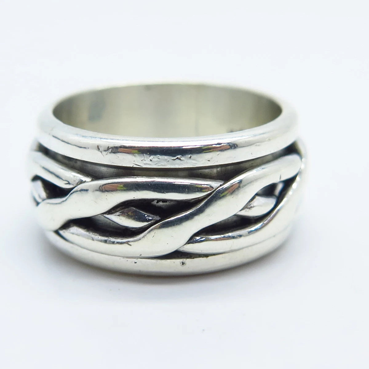 925 Sterling Silver Vintage Mexico Braided Celtic Band Ring Size 7.75