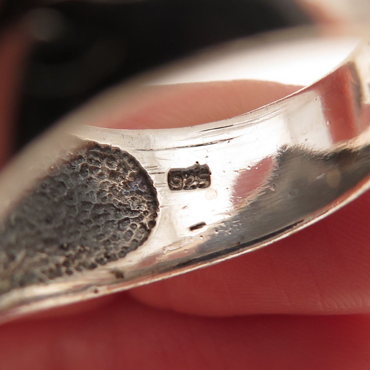 925 Sterling Silver Vintage Cross Oxidized Ring Size 11.5