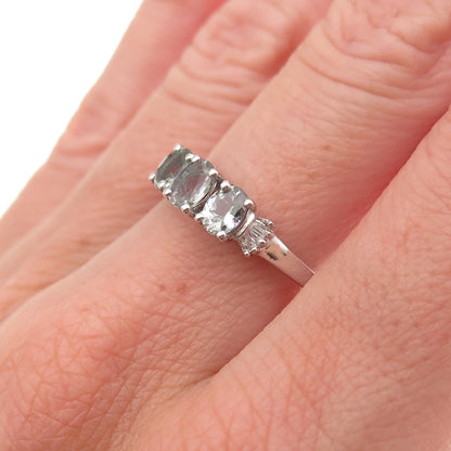 Chuck Clemency 925 Sterling Silver Real Diamond & Iolite Ring Size 8