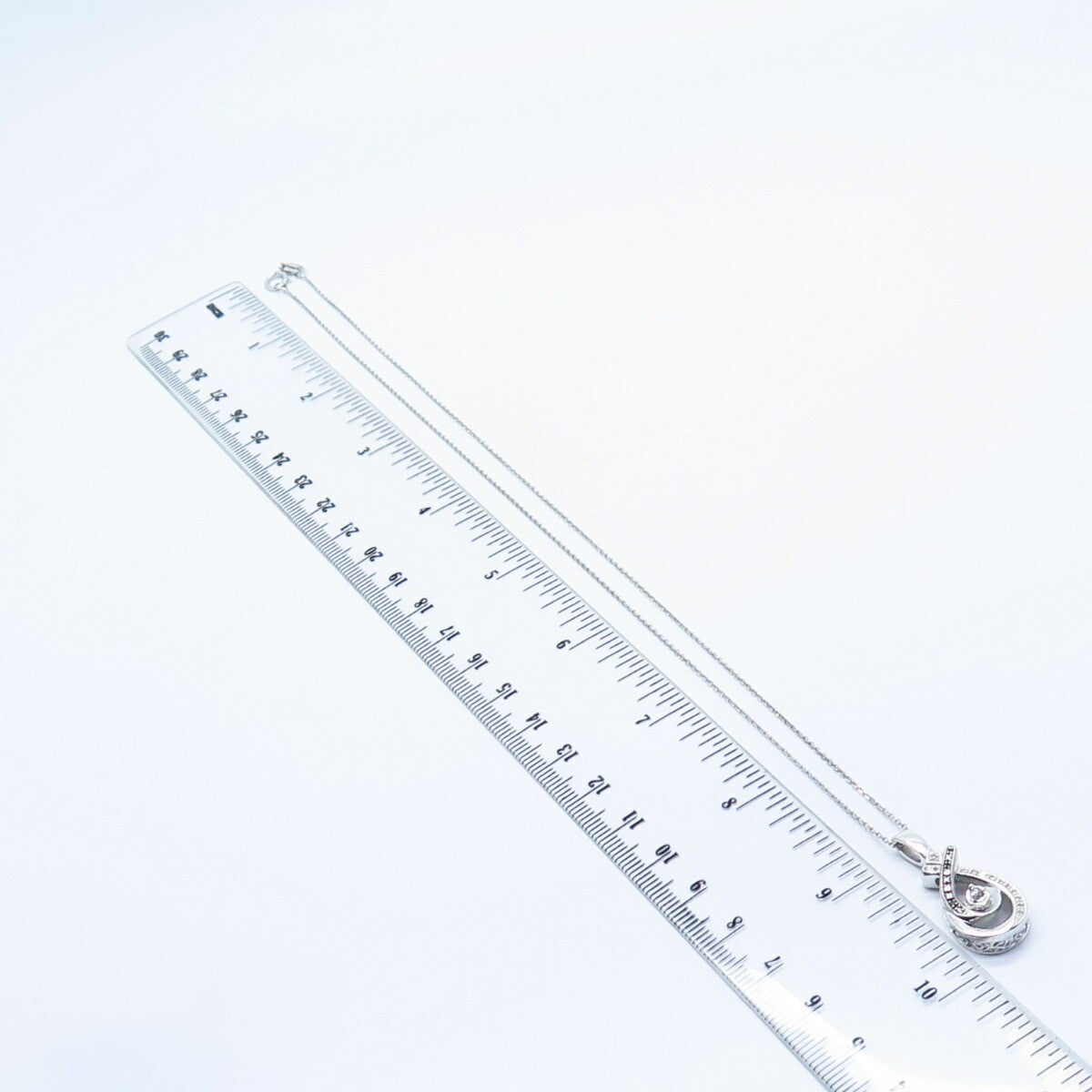 925 Sterling Silver Italy Real White & Black Diamond Rolo Chain Necklace 17"