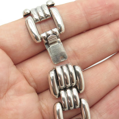 835 Silver Antique Art Deco Panther Link Bracelet 7.5"