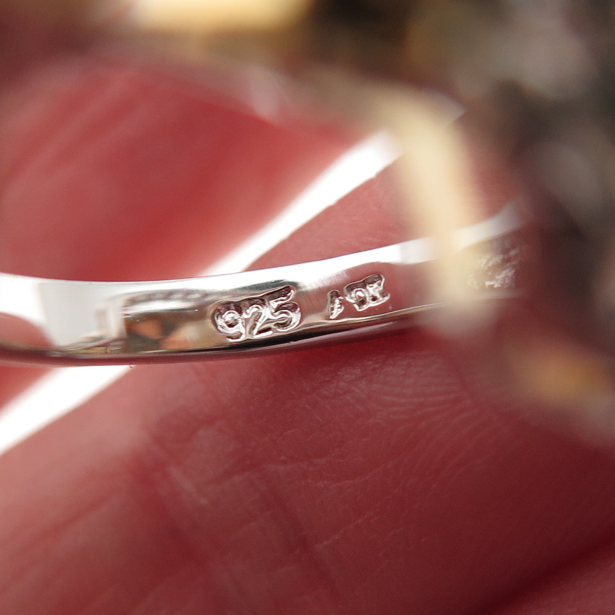 925 Sterling Silver Real Citrine & White Topaz Ring Size 7