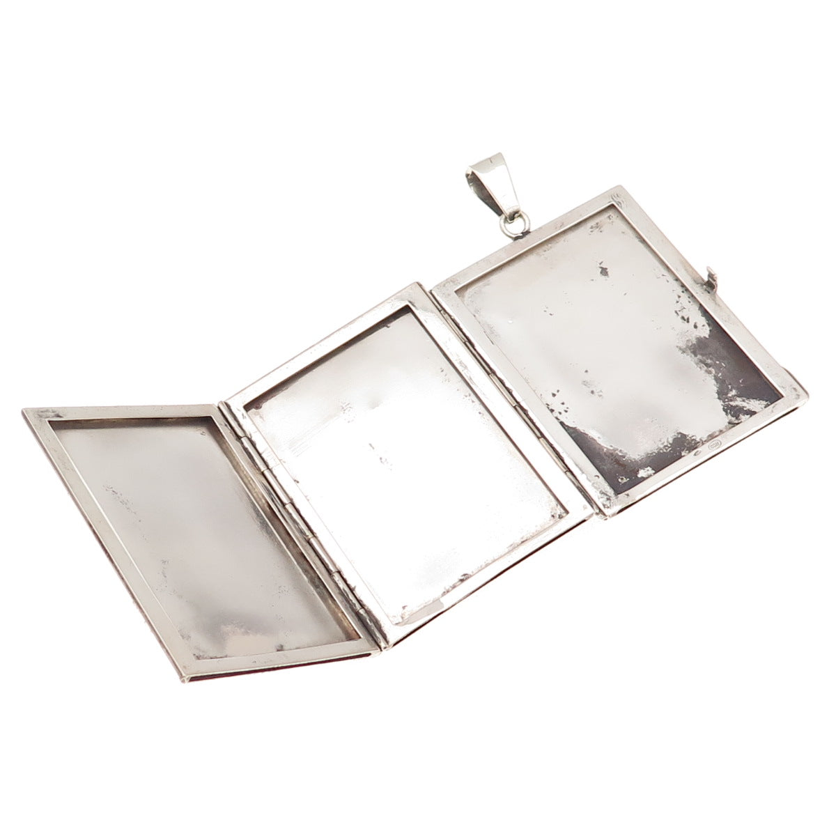 800 Silver Antique Art Deco Italy Picture Frame Case Large Pendant