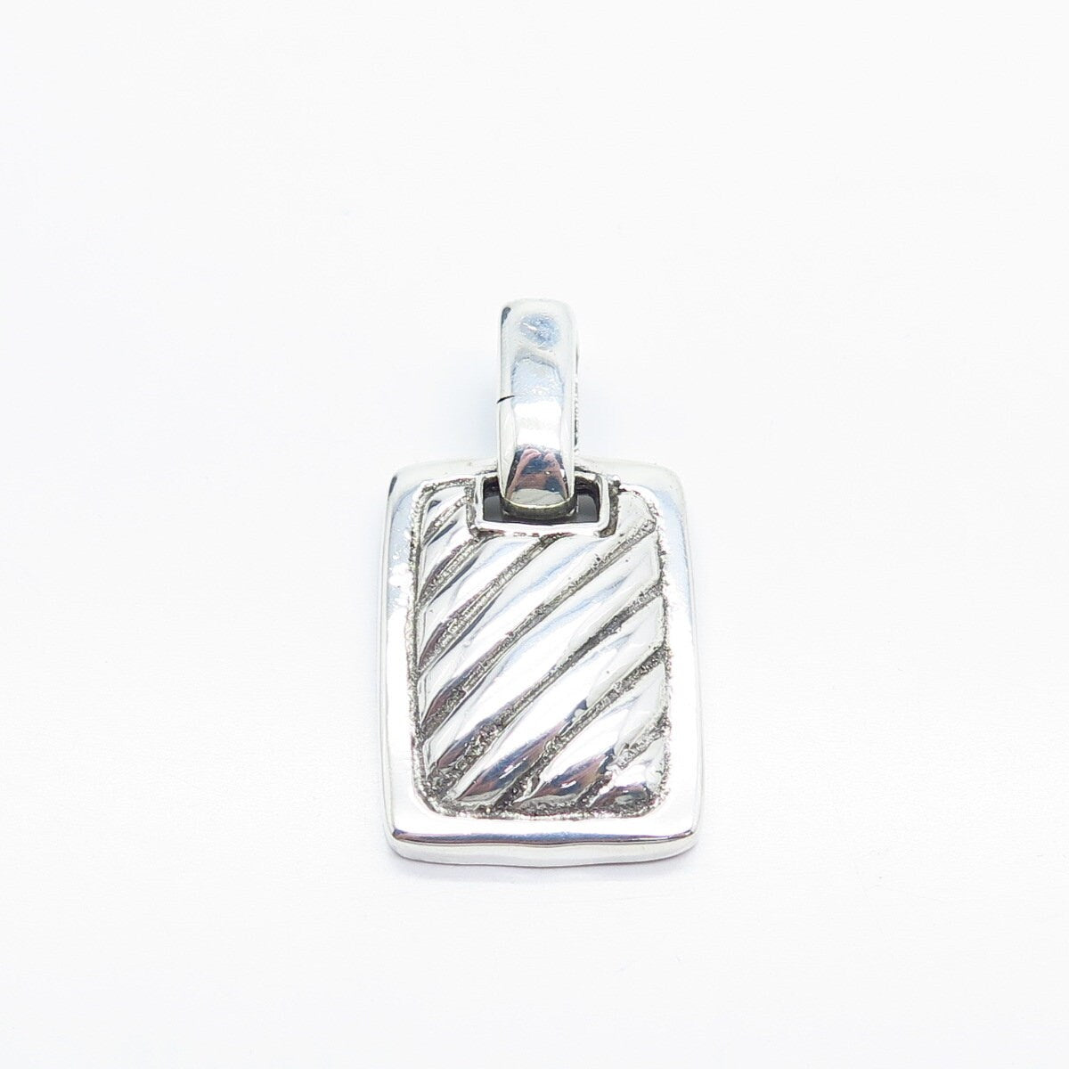 925 Sterling Silver Vintage Striped Pendant