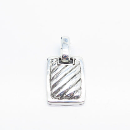 925 Sterling Silver Vintage Striped Pendant