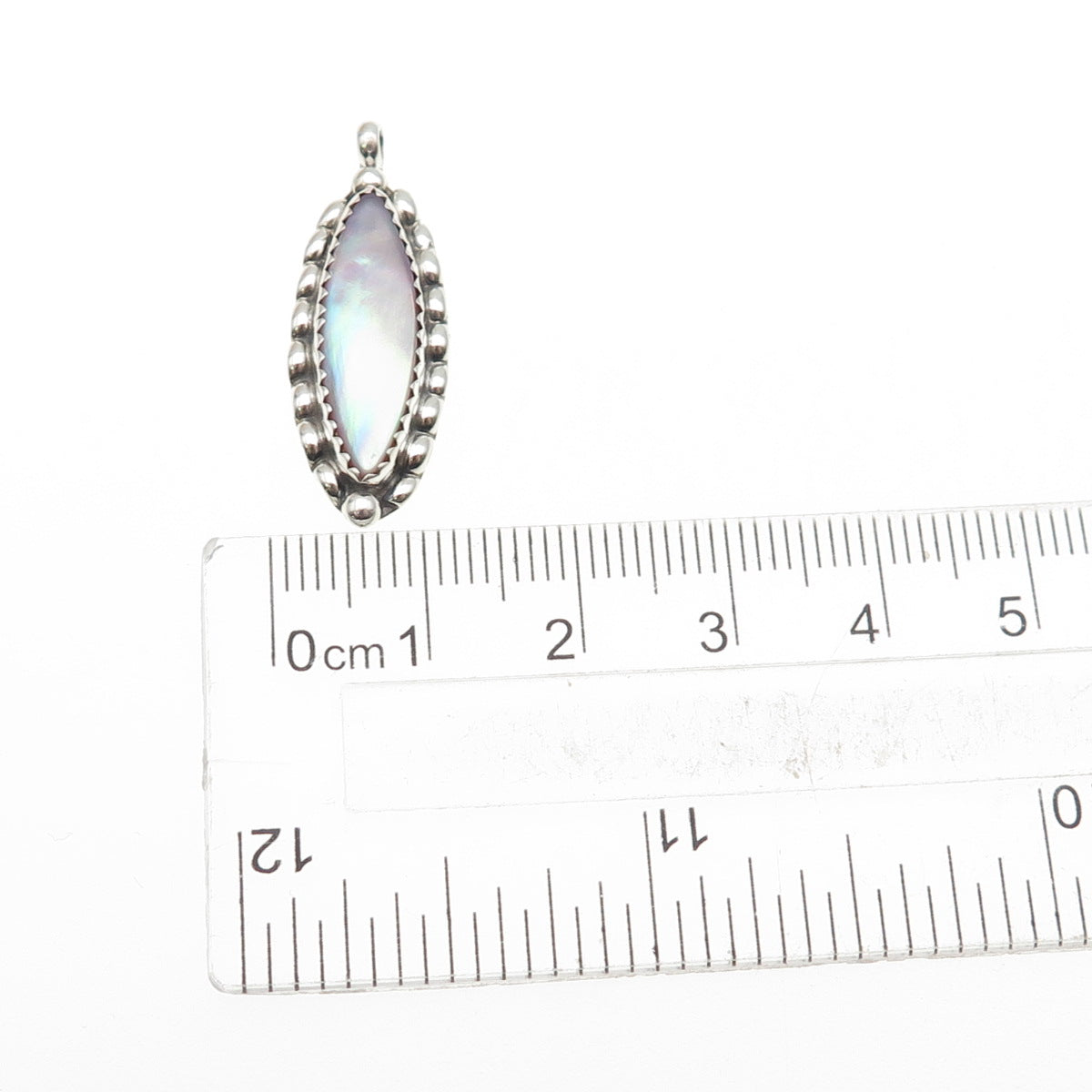 Old Pawn 925 Sterling Silver Vintage Southwestern MOP Tribal Charm Pendant