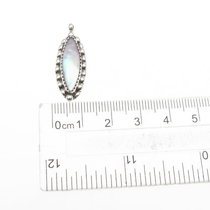 Old Pawn 925 Sterling Silver Vintage Southwestern MOP Tribal Charm Pendant