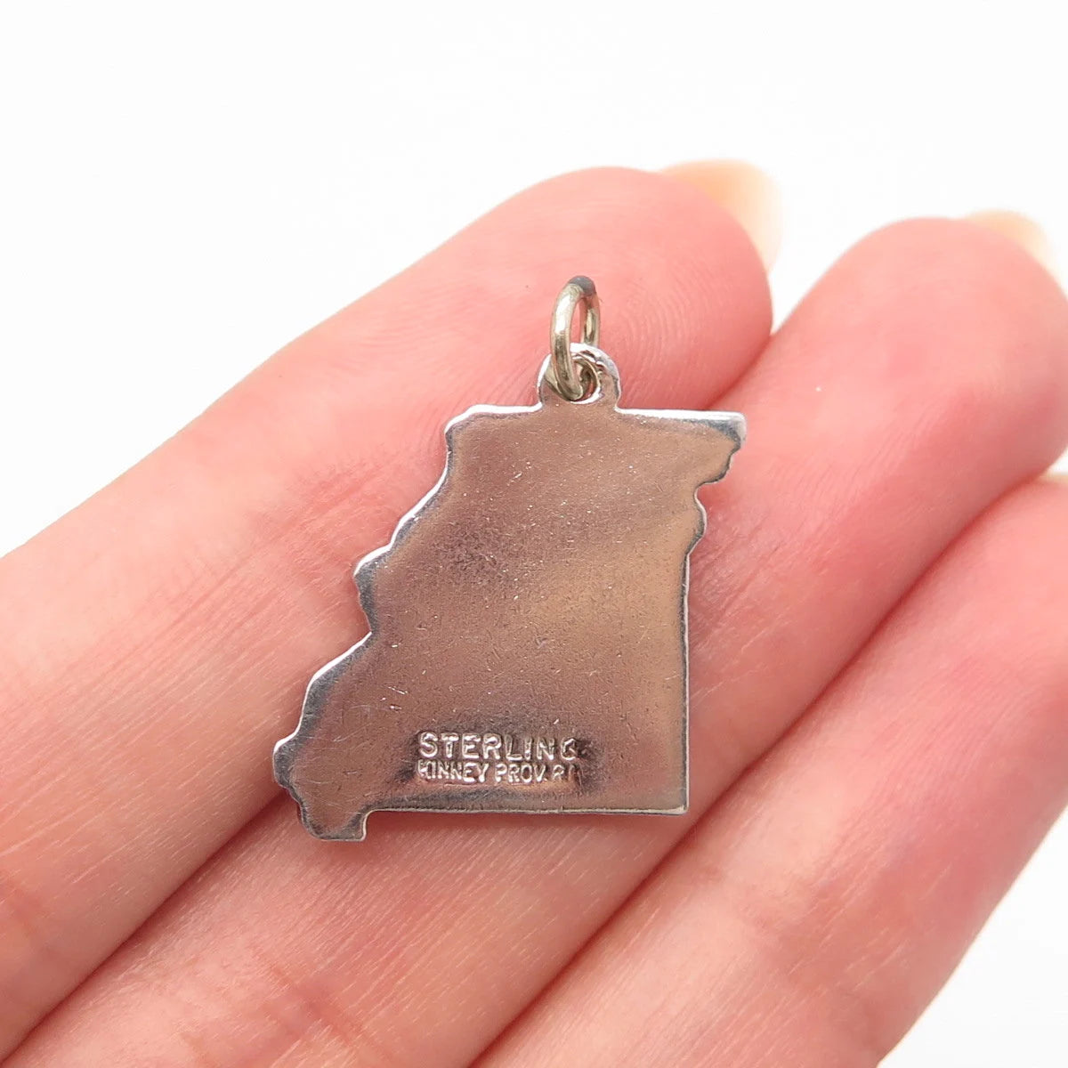 925 Sterling Silver Vintage Kinney "Missouri" State Map Charm Pendant