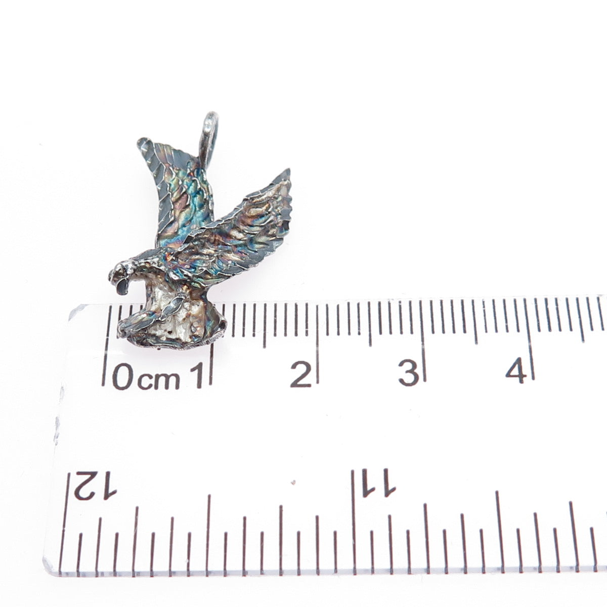 925 Sterling Silver Vintage Eagle Bird Oxidized Charm Pendant
