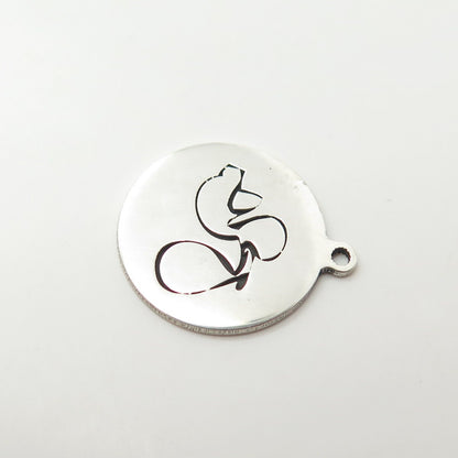 925 Sterling Silver USA Two In Town Stork Charm Pendant