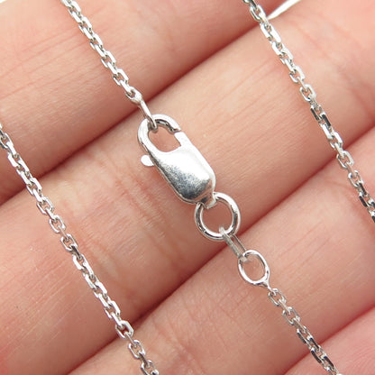 925 Sterling Silver Round-Cut C Z Scottish Terrier Dog Cable Chain Necklace 16"