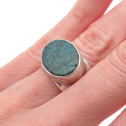 925 Sterling Silver Vintage Real Eilat Modernist Oxidized Ring Size 6