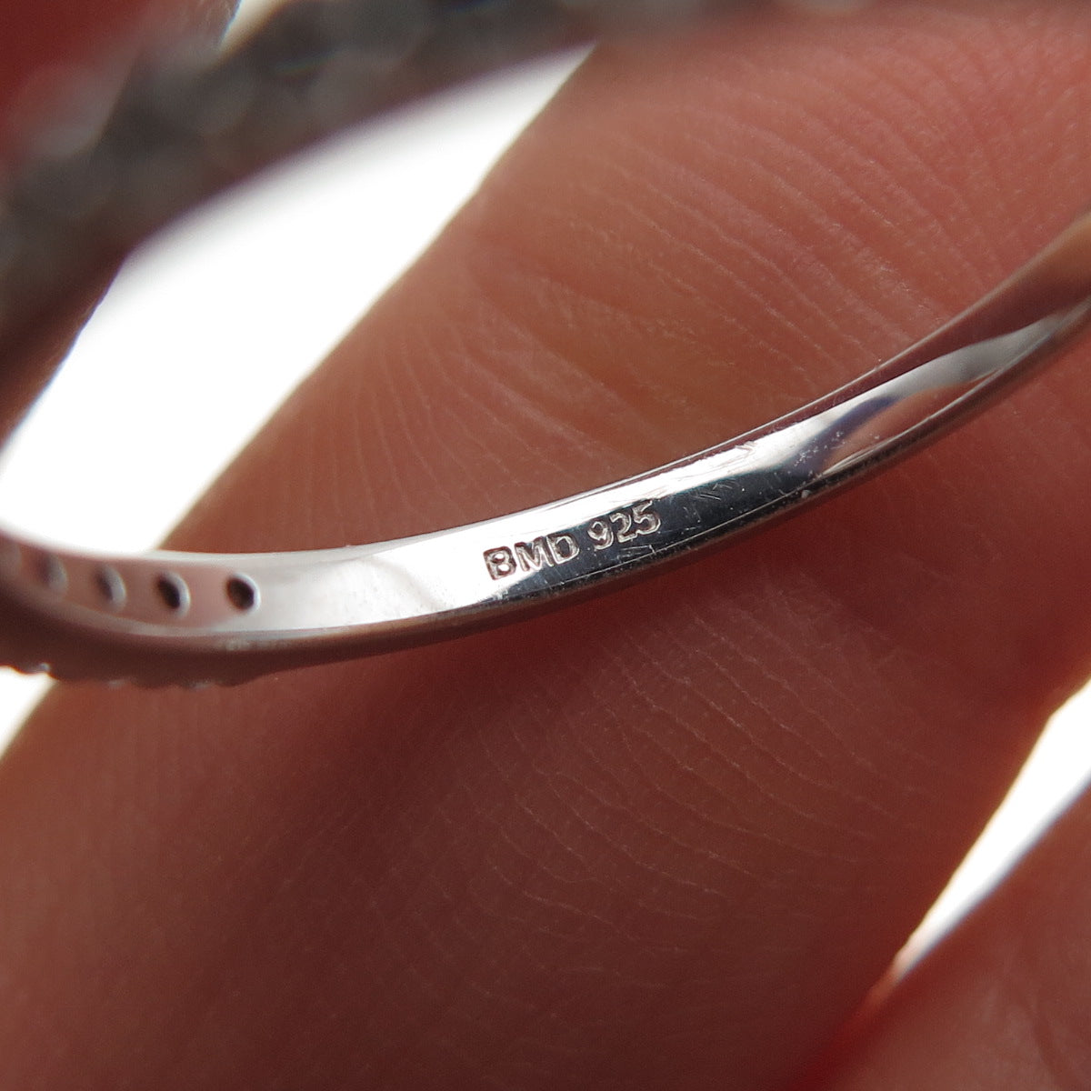 925 Sterling Silver Real Round-Cut White Topaz Engagement Ring Size 6.75