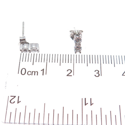 925 Sterling Silver Round-Cut C Z Stud Earrings