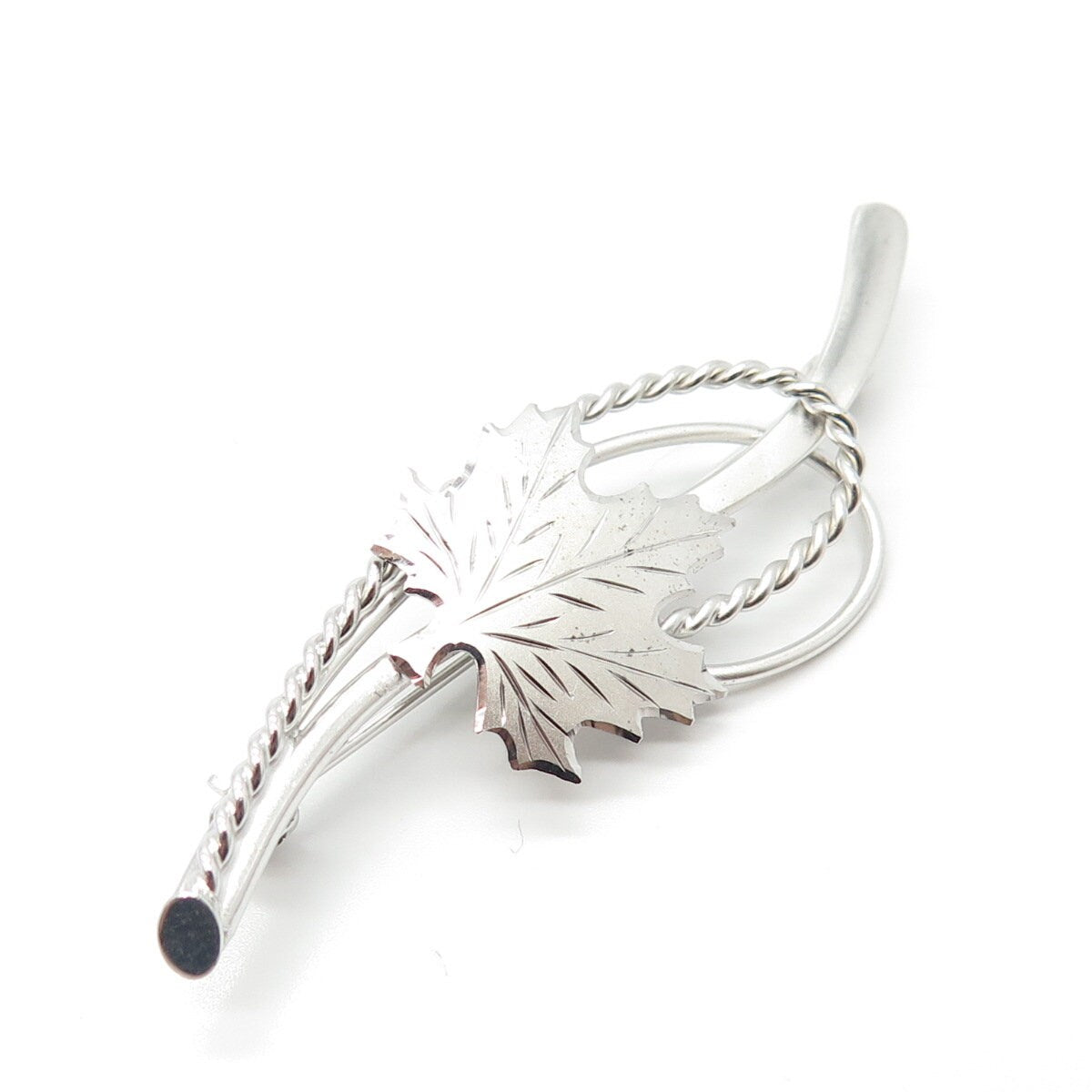 925 Sterling Silver Vintage Maple Leaf Pin Brooch