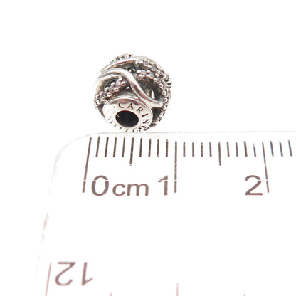 Pandora 925 Sterling Silver C Z Essence Caring Slide Bead Charm