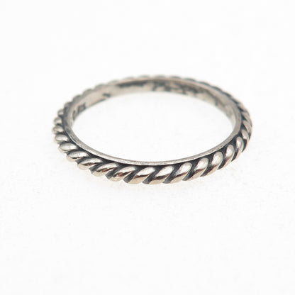 Shube 925 Sterling Silver Vintage Ribbed Stackable Band Ring Size 6.75