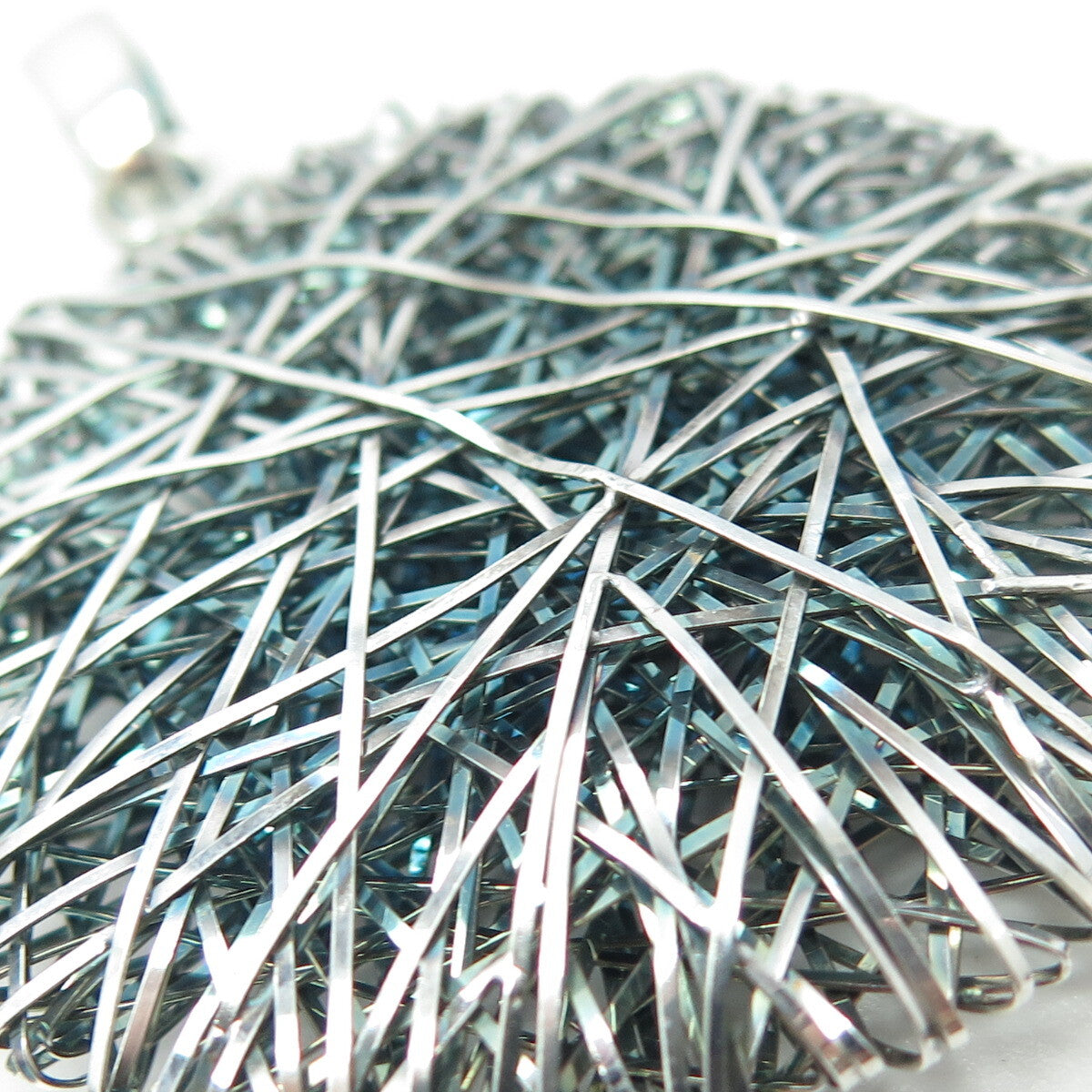 925 Sterling Silver Italy Milor Spiderweb Modernist Pendant